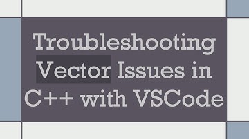 Troubleshooting Vector Issues in C+ +  with VSCode