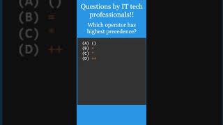 C++ MCQ: 16 precedence of operators #coding #cpp #shorts