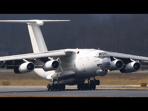 CRAZY russian ILYUSHIN IL-76 Landing - NOSE UP after Touchdown !!