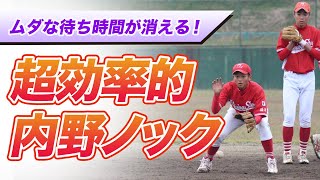 【少年野球】守備練習のムダな待ち時間が消える！超効率的内野ノック！