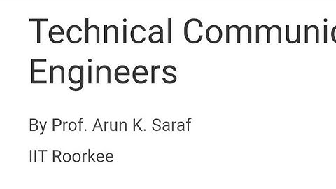 NPTEL :: Technical Communication for Engineers - Week One Assignments Answer