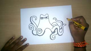 How to Draw Hank | Finding Dory | Easy Step by Step drawing for kids | draw octopus screenshot 4