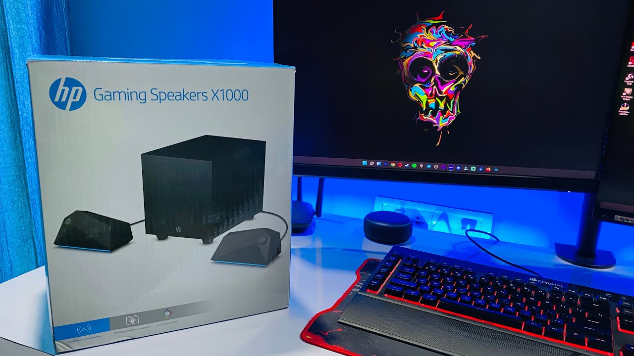 Unboxing HP X1000 2.1 RGB Gaming Speakers YouTube