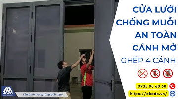 Lắp Đặt Cửa Lưới Chống Muỗi An Toàn Cánh Mở 4 Cánh Cho Nhà Máy