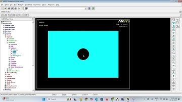 Stress analysis of a rectangular plate with a circular hole #ansys #vtu #engineering