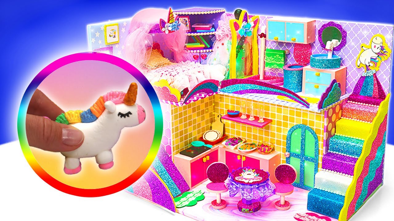 diy-miniature-house-how-to-make-cute-rainbow-unicorn-house-easy