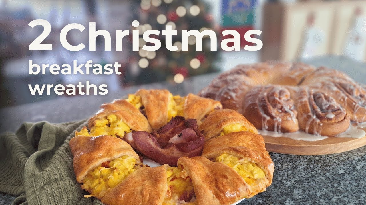 2 простых рождественских венка для завтрака | Венок из кольца для булочки с корицей + венок из пи...