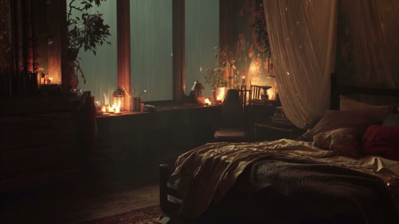 Cozy Rainy Bedroom Ambience ASMR