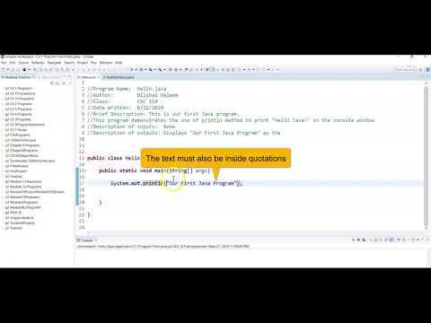 Ch 1 Demo 1 Hello.java Video
