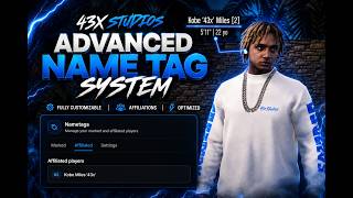 🔥 FiveM Script - 43x Studios Advanced Name Tag System | (Mask Hide, Tag Colors + more)