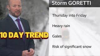 10 DAY TREND - STORM GORETTI hits UK - WEATHER FOR THE WEEK AHEAD - 08/01/2025 - BBC Weather