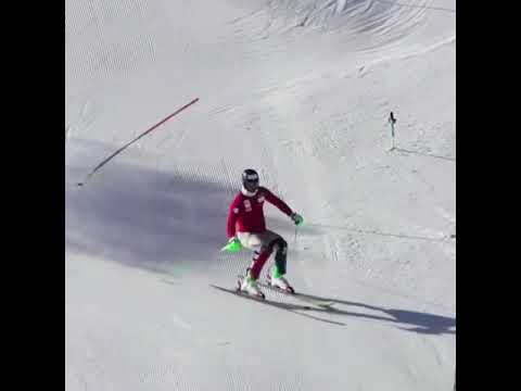 Ski Zenit; World Cup athlete sebfosssol slalom training in saasfee⁠ with amazing snow conditions!❄️⛷