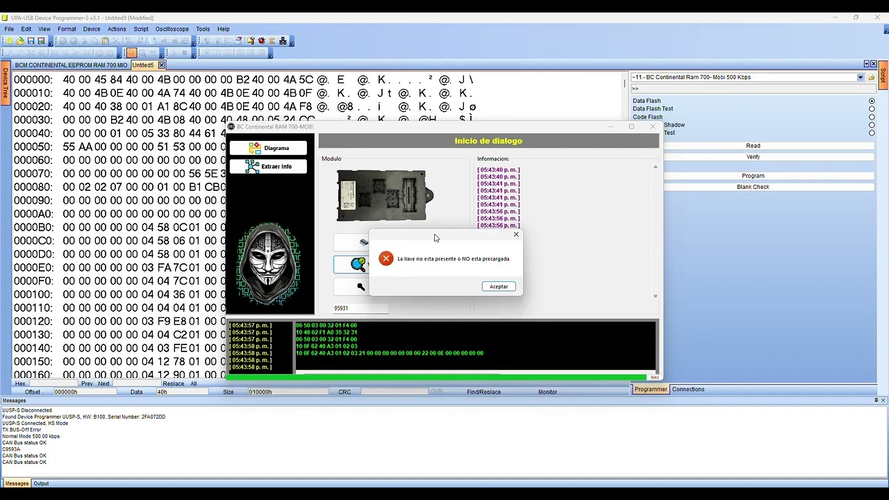 BC CONTINENTAL RAM FIAT 700 UNO MOBI PROGRAMACION DE LLAVE