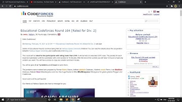 Codeforces Educational Round 104 Live Virtual Participation
