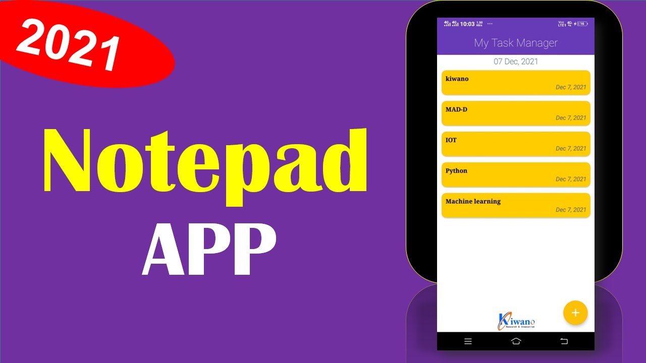 Notepad App AIA File For Kodular Dynamic Notepad App 2021 - YouTube