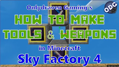 Minecraft - Sky Factory 4 - How to Make and Modify Weapons and Tools  from the Tinkers Construct Mod