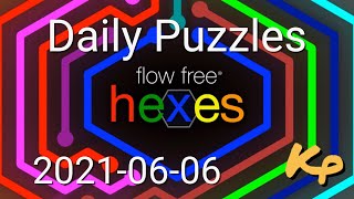 Flow Free Hexes - Daily Puzzles - 2021-06-06 - June 6th 2021 screenshot 4