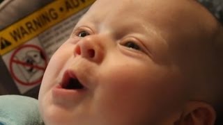 4 month old baby tries to sing to Karen Carpenter song,  Melts Hearts.