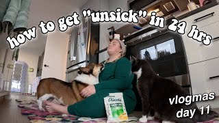 A SICK DAY IN MY LIFE *losing my voice & making homemade chicken soup* vlogmas day 11