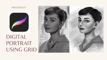 Digital portrait using Grid line and procreate