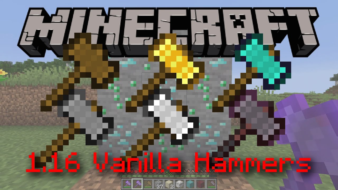 Minecraft Vanilla Hammers Datapack Update For 1 16 Youtube