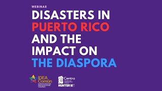 Disasters in Puerto Rico Webinar September 2020