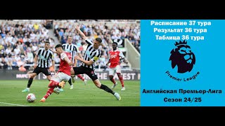 Английская Премьер-Лига (АПЛ): Расписание 37 тура, таблица 36 тура, результаты 36 тура сезона 24/25