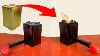 diy wood stove from cement and making using recycled materials