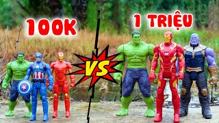 So Sánh Siêu Nhân Người Nhện, Người Sắt, Đội Trưởng Mỹ, Khổng Lồ Xanh | Compare Avenger Toys