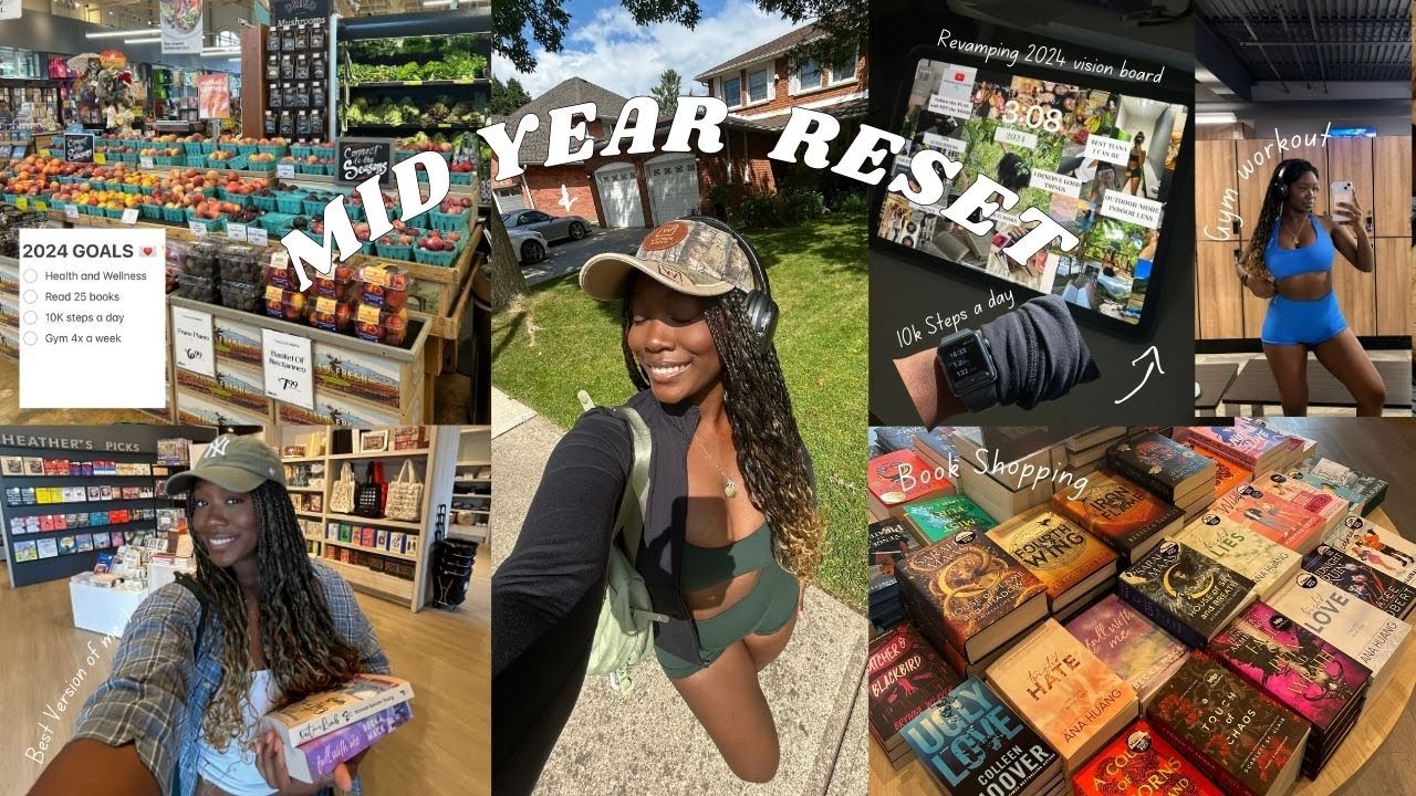MID YEAR RESET  ✨💌 🎧 revamping my vision board, new gym, healthy meals, book shopping, mini glow up!