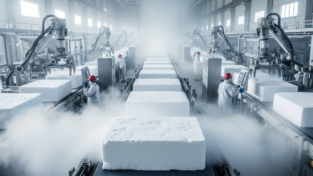 Dry Ice Making Process Inside a Dry Ice Production Factory: From CO₂ Gas to Solid Dry Ice ...