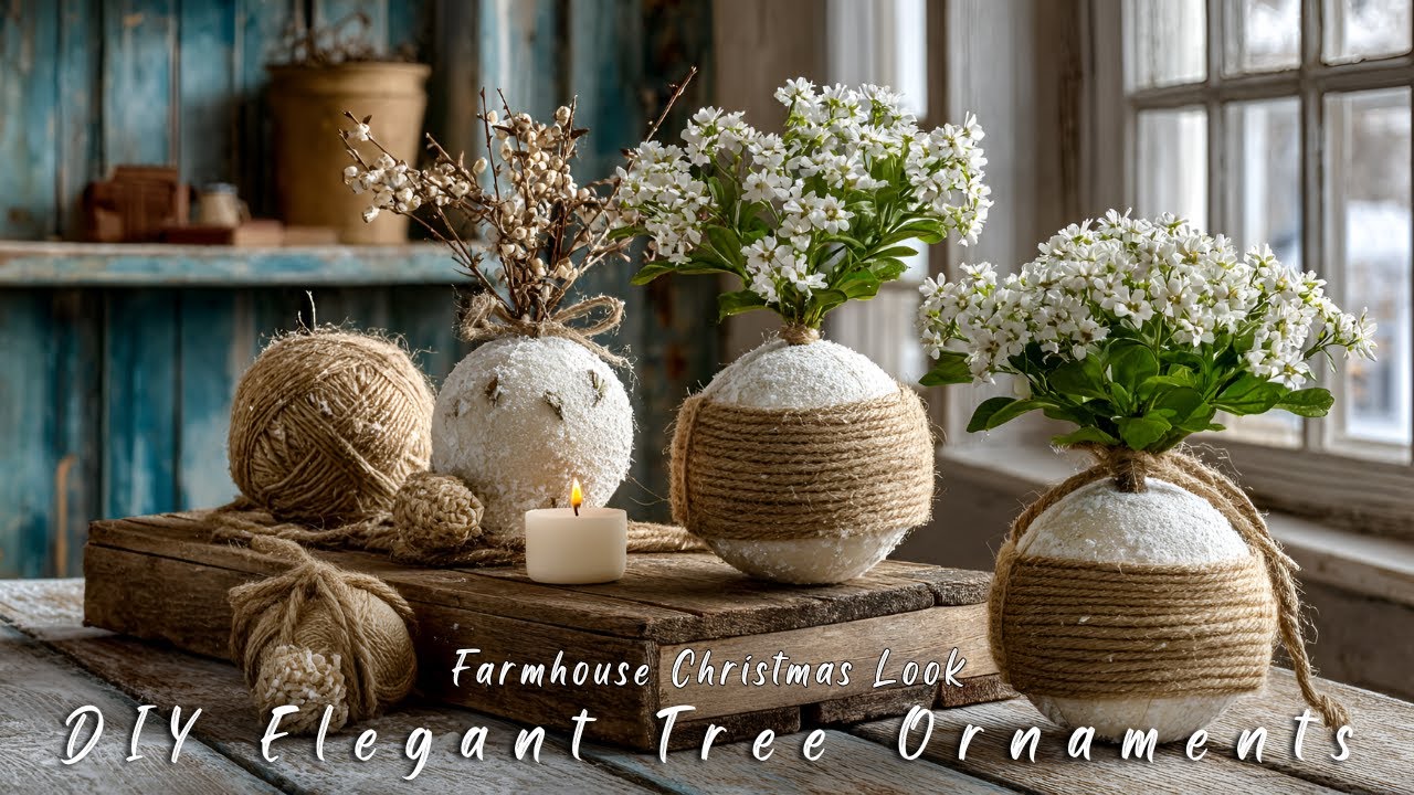 DIY Elegant Tree Ornaments for a Farmhouse Christmas Look - YouTube