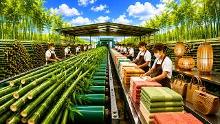 How Billions of Bamboo Trees Become Soft Towels & Luxury Products | Full Factory Process screenshot 3