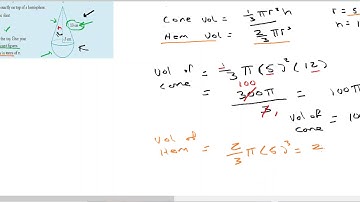 Volume of cone and Hemisphere question