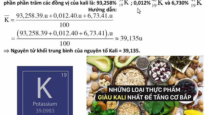 Kali có nguyên tử khối là bao nhiêu