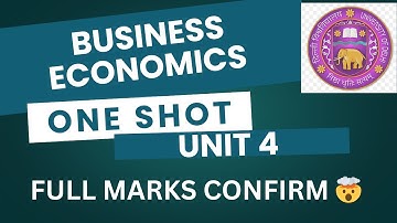 BUSINESS ECONOMICS | UNIT 4 | ONE SHOT | DU/SOL/REGULAR/NCWEB
