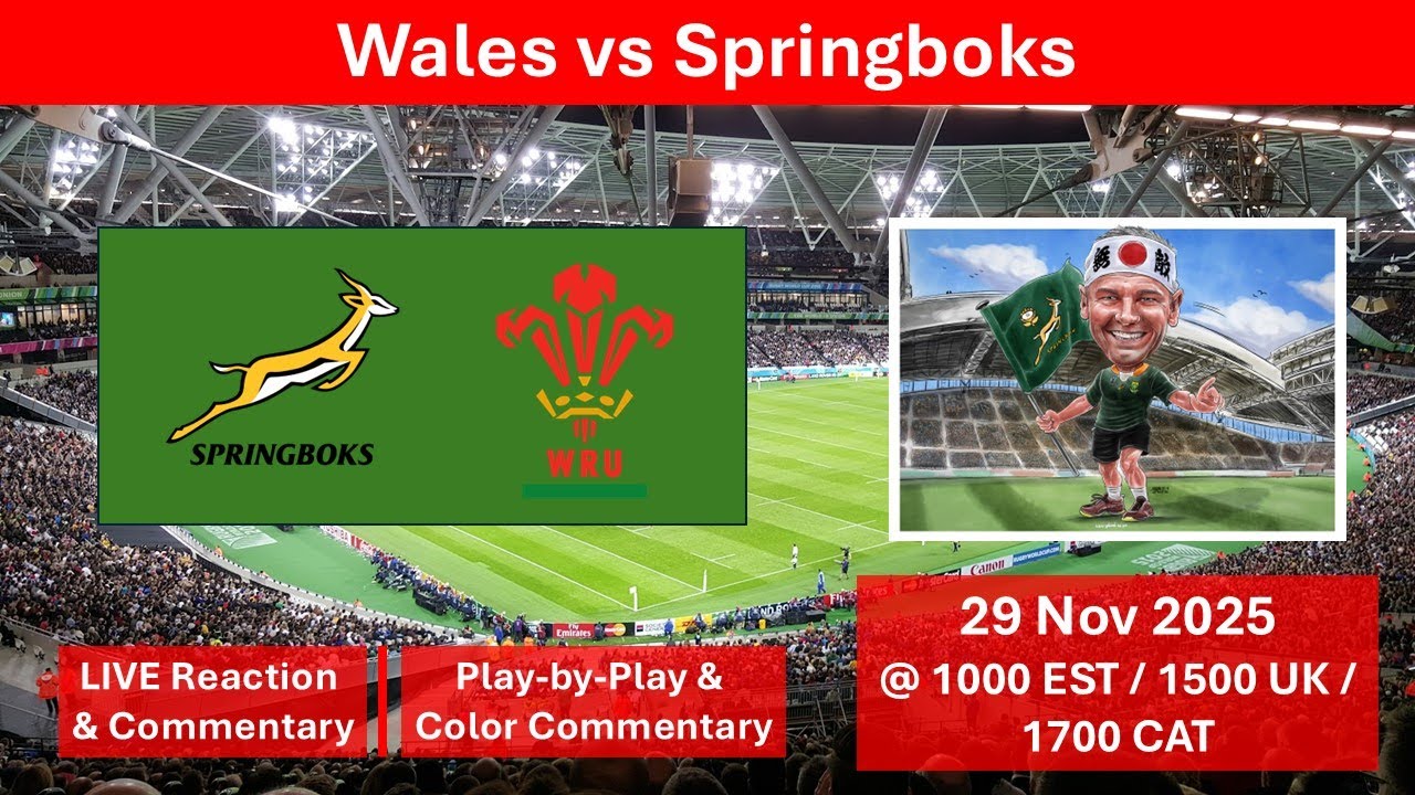Wales vs Springboks | Fall Internationals | LIVE Reaction Game Commentary | 29 Nov 2025