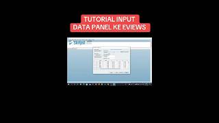 Tutorial Input Data Panel dari Excel ke Eviews