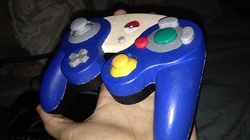 Custom painted Gamecube controller (Lucario)