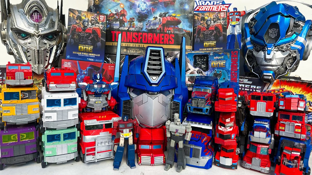 Transformers Movie Leader: OPTIMUS PRIME vs Devastator Combiner Wars - Robot Truck Car Toys Animated