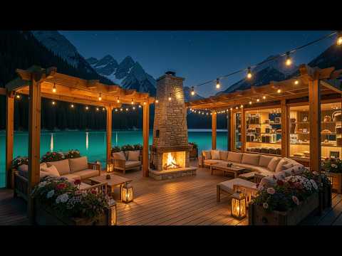 Luxury Lakeside Fireplace Ambience: Jazz for Study, Relax, Deep Focus
