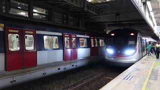 【火車已到站】MLR列車(E96/E77)駛入及駛出上水站北行月台。(車序:01)