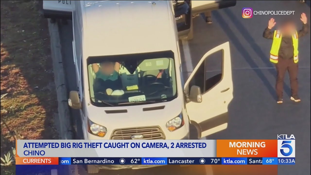2 arrested for ransacking big rig stopped at busy Chino intersection ...