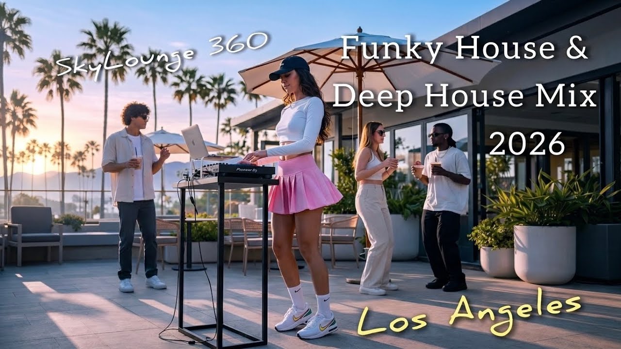 Los Angeles Morning Terrace Café ☀️ Funky House & Deep House Vibes | SkyLounge 360 | 