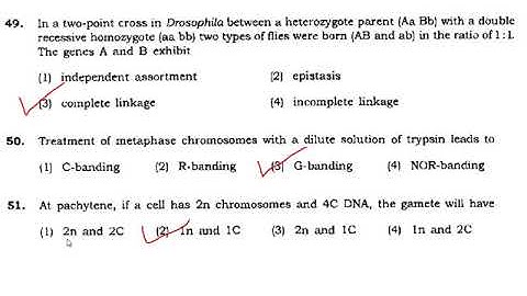 BHU M.Sc. Zoology (2013) entrance MCQ