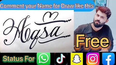 Aqsa Name Signature Calligraphy Status | How to Cursive write with cut Marker #aqsa