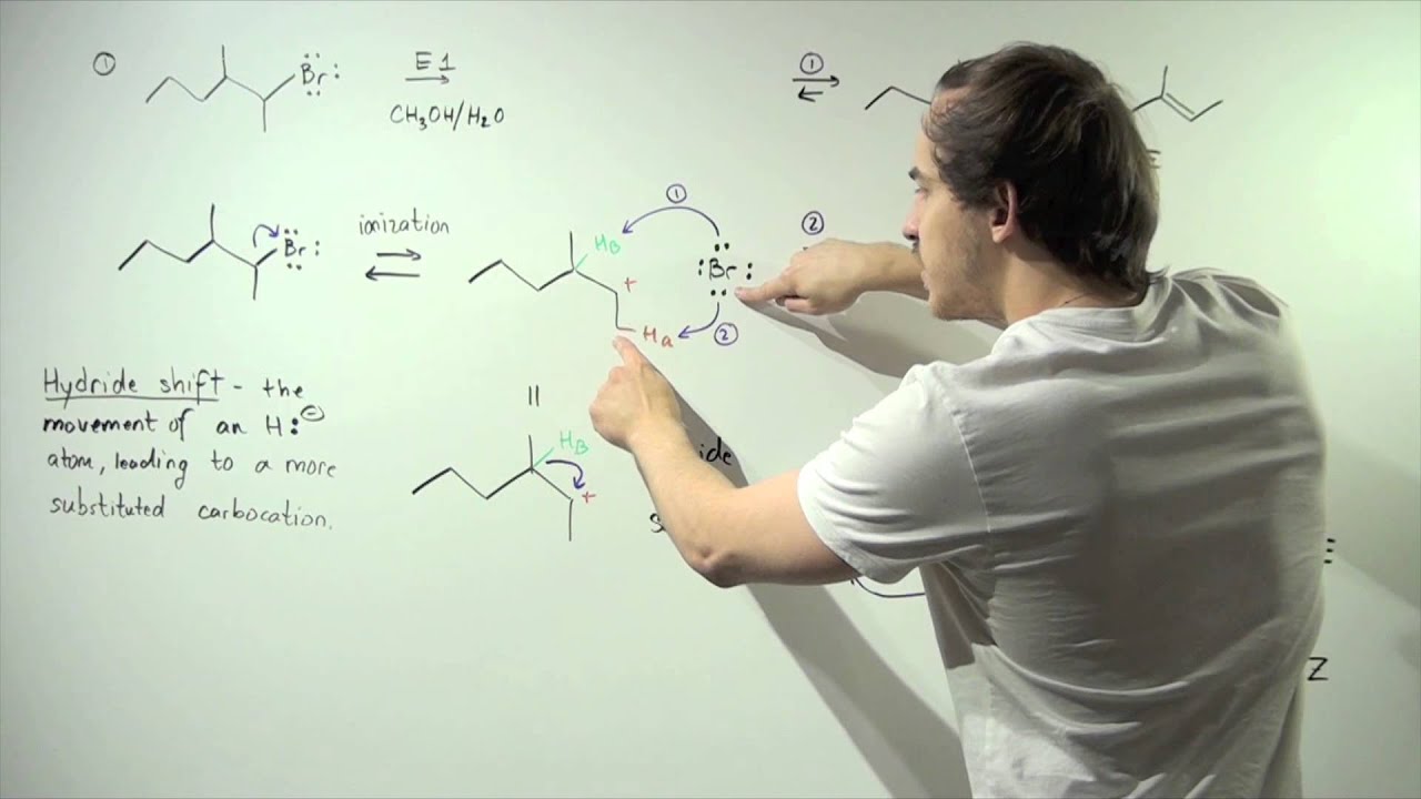 E1 Reaction Example and Hydride Shift - YouTube