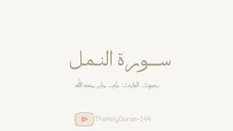 سورة النمل كاملة بصوت الشيخ/ علي جابر رحمه الله.