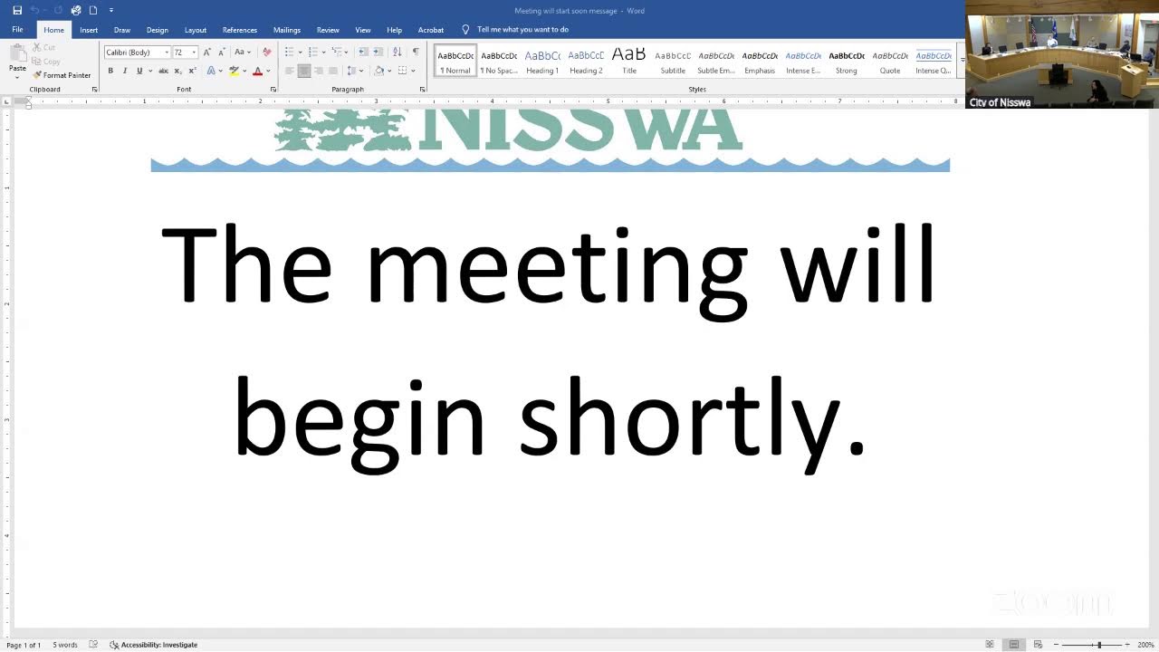 City of Nisswa's Public Works Meeting 1/21/2026 Zoom Meeting