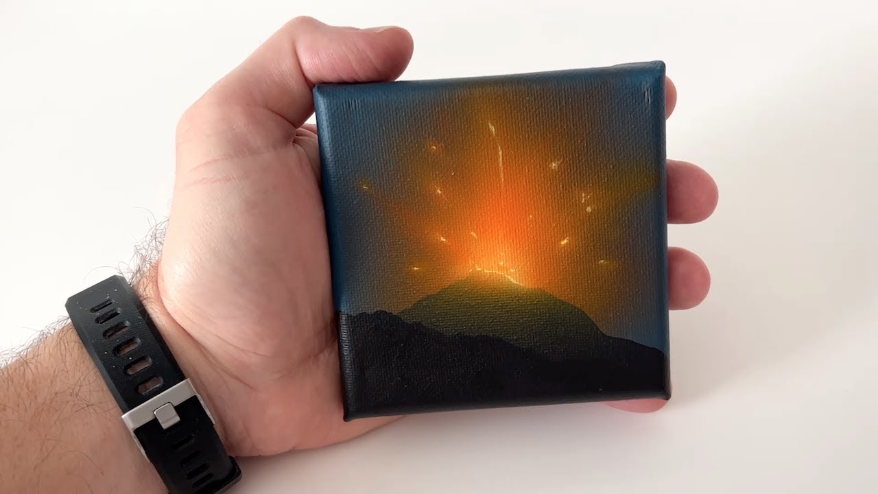 How to Paint a Volcano Narrated STEP by STEP Acrylic Airbrush